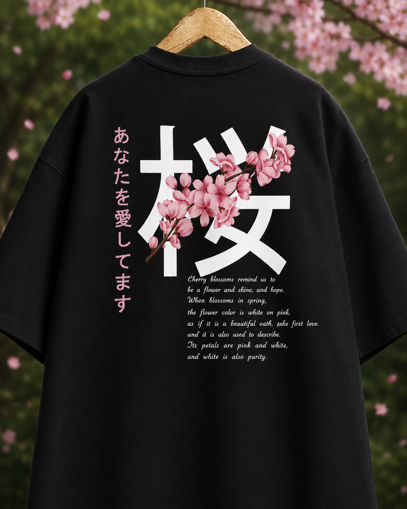 Sakura Bloom Premium Oversized Tee