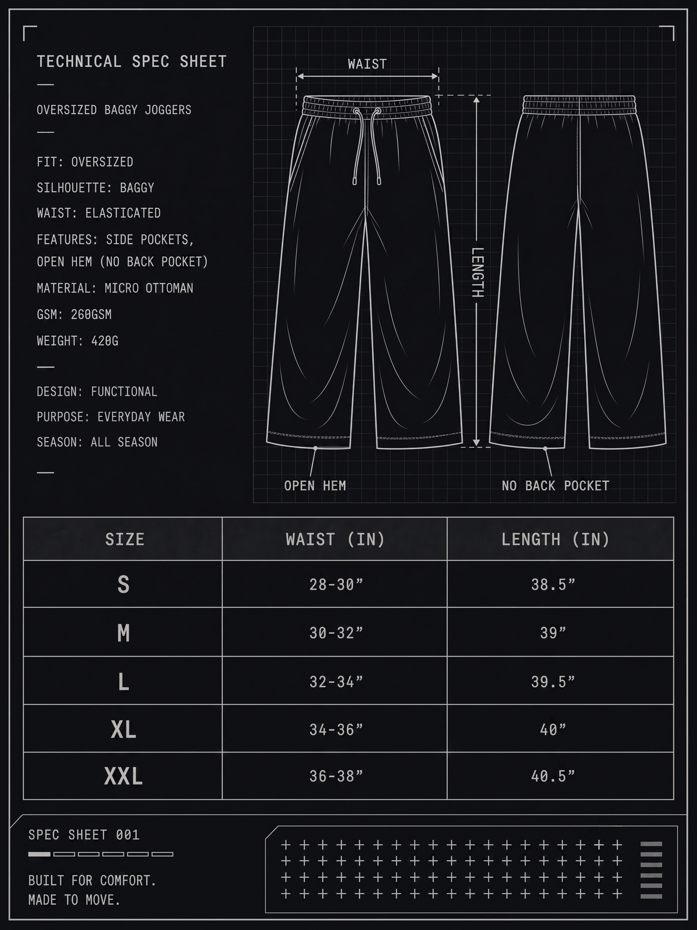 WHITE BAGGY JOGGERS - RELAXED