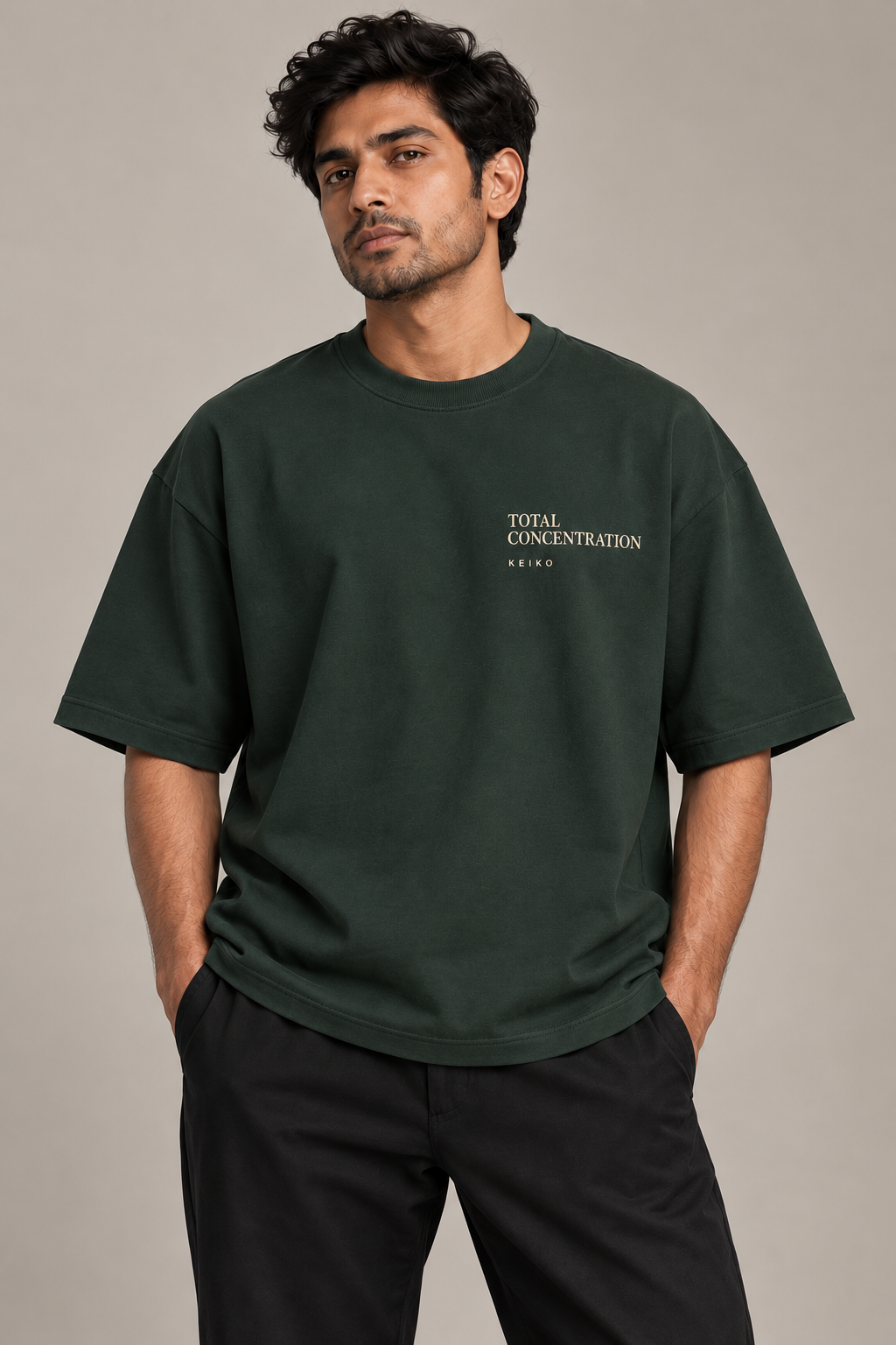 Total Concentration Forest Green Premium Oversized T-Shirt