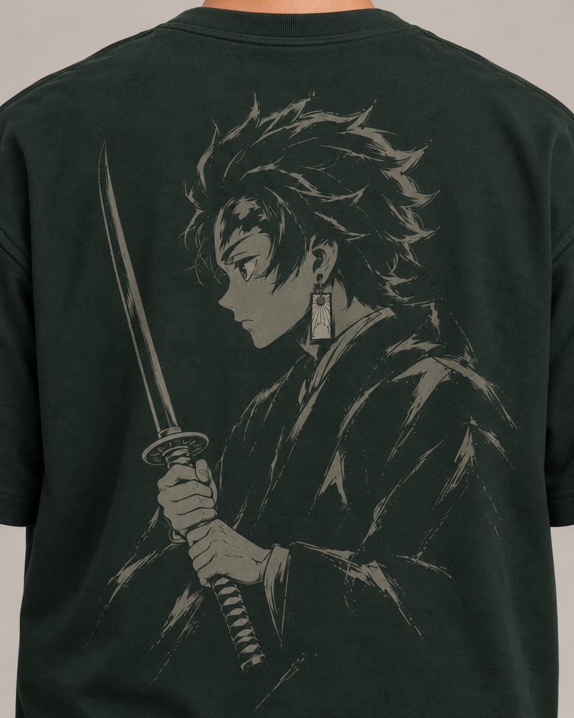 Total Concentration Forest Green Premium Oversized T-Shirt