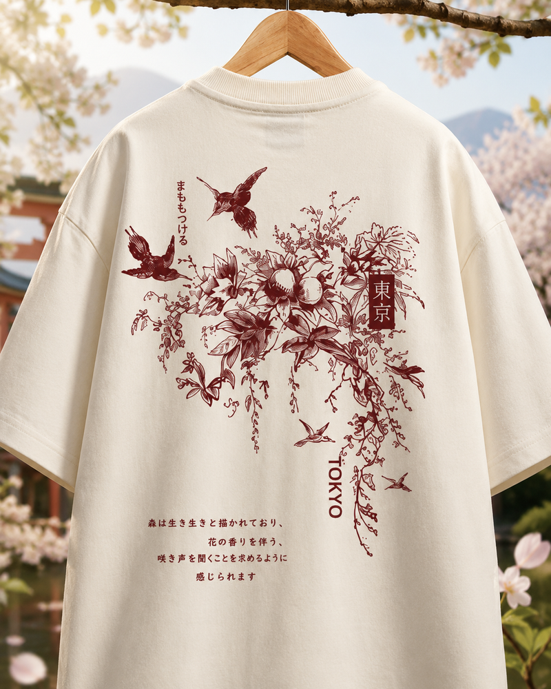Tokyo Flora Premium Oversized Tee
