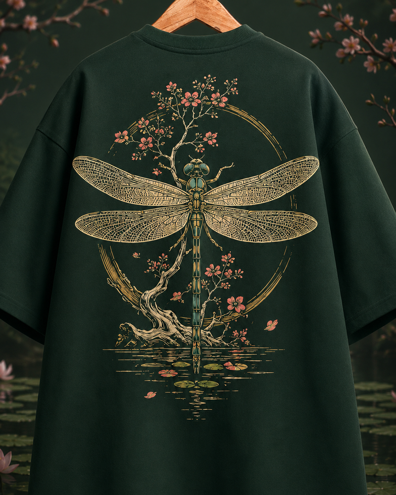 Golden Dragonfly Premium Oversized Tee