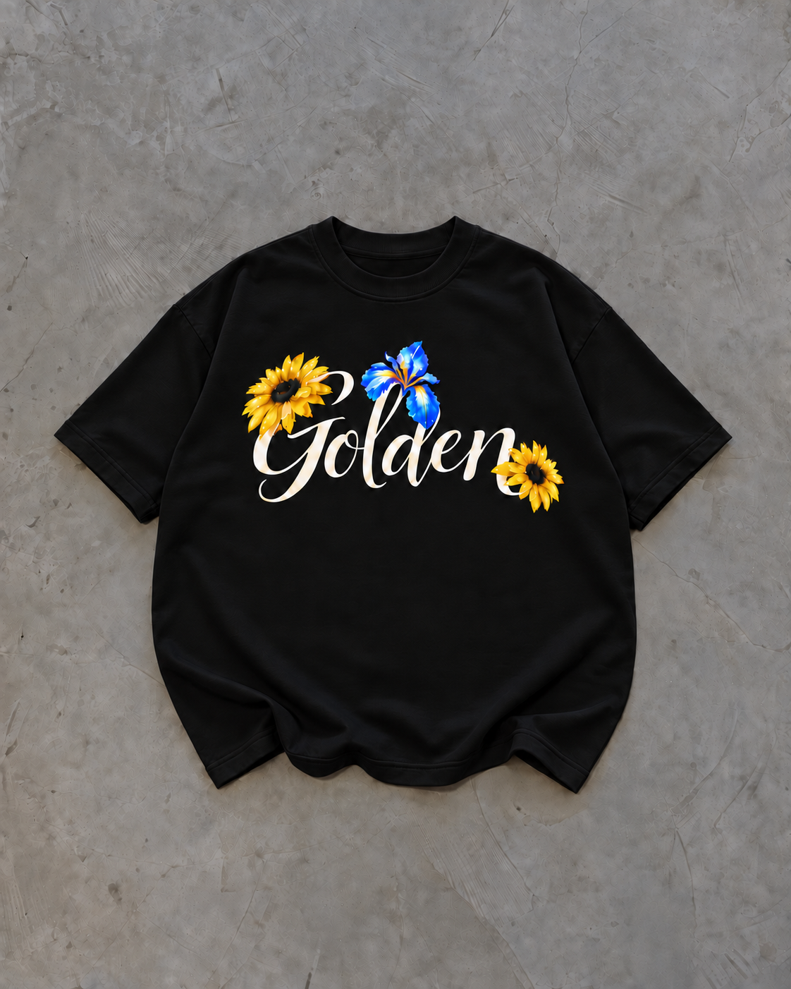 Royal blue Sunflower Oversized Tee