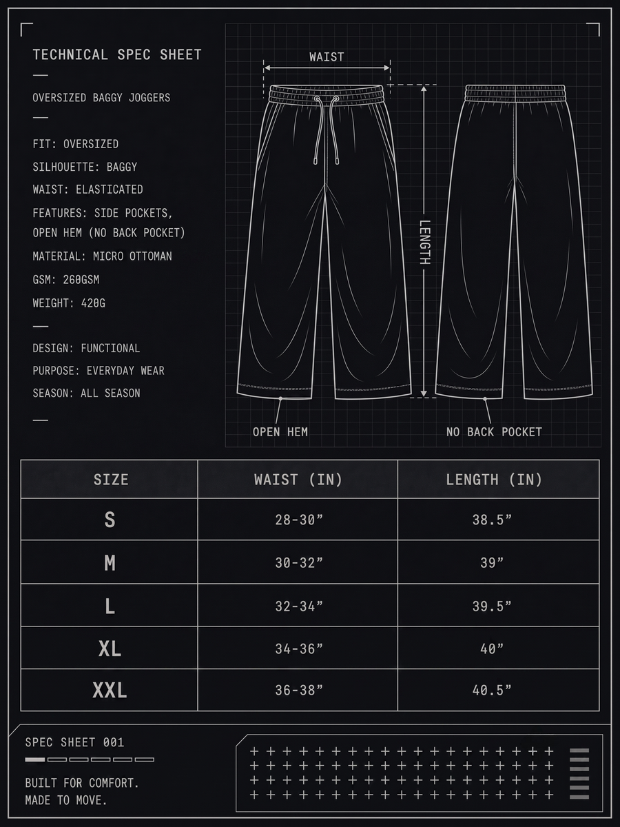 WHITE BAGGY JOGGERS - RELAXED