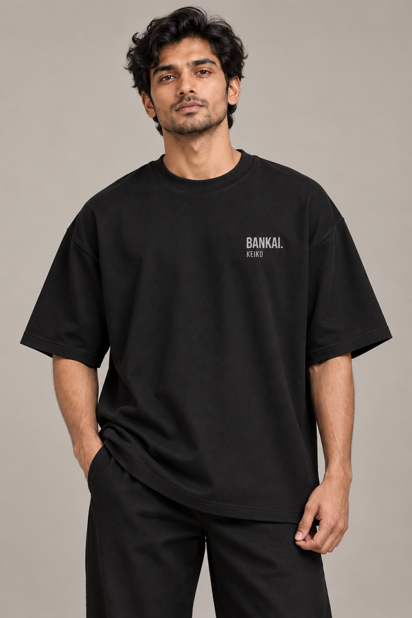 Bankai Carbon Black Premium Oversized T-Shirt — front