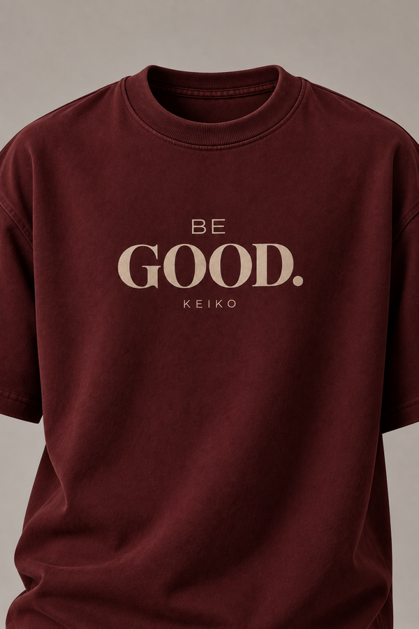 Be Good Oxblood Premium Oversized T-Shirt — detail