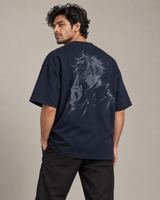 Domain Expansion Navy Premium Oversized T-Shirt 4