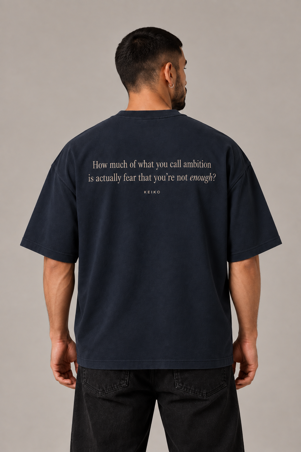 Enough Ink Navy Premium Oversized T-Shirt