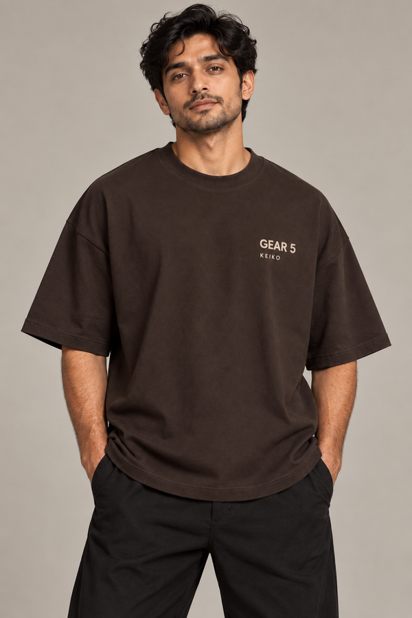 Gear 5 Espresso Premium Oversized T-Shirt — front