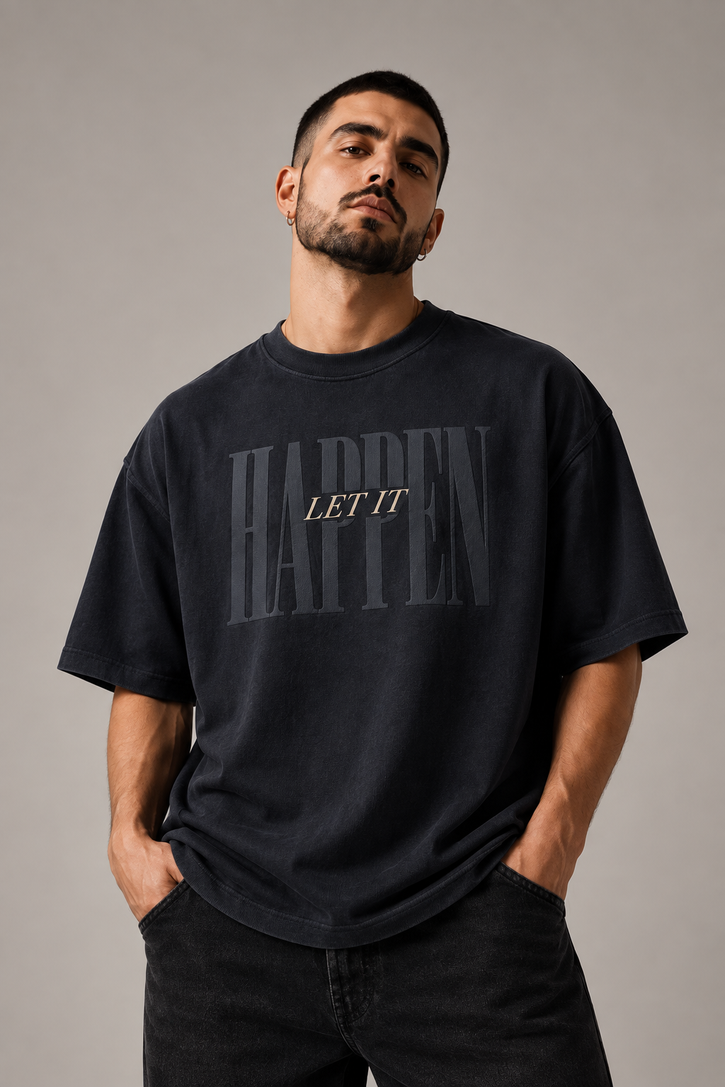 Let It Happen Midnight Navy Premium Oversized T-Shirt