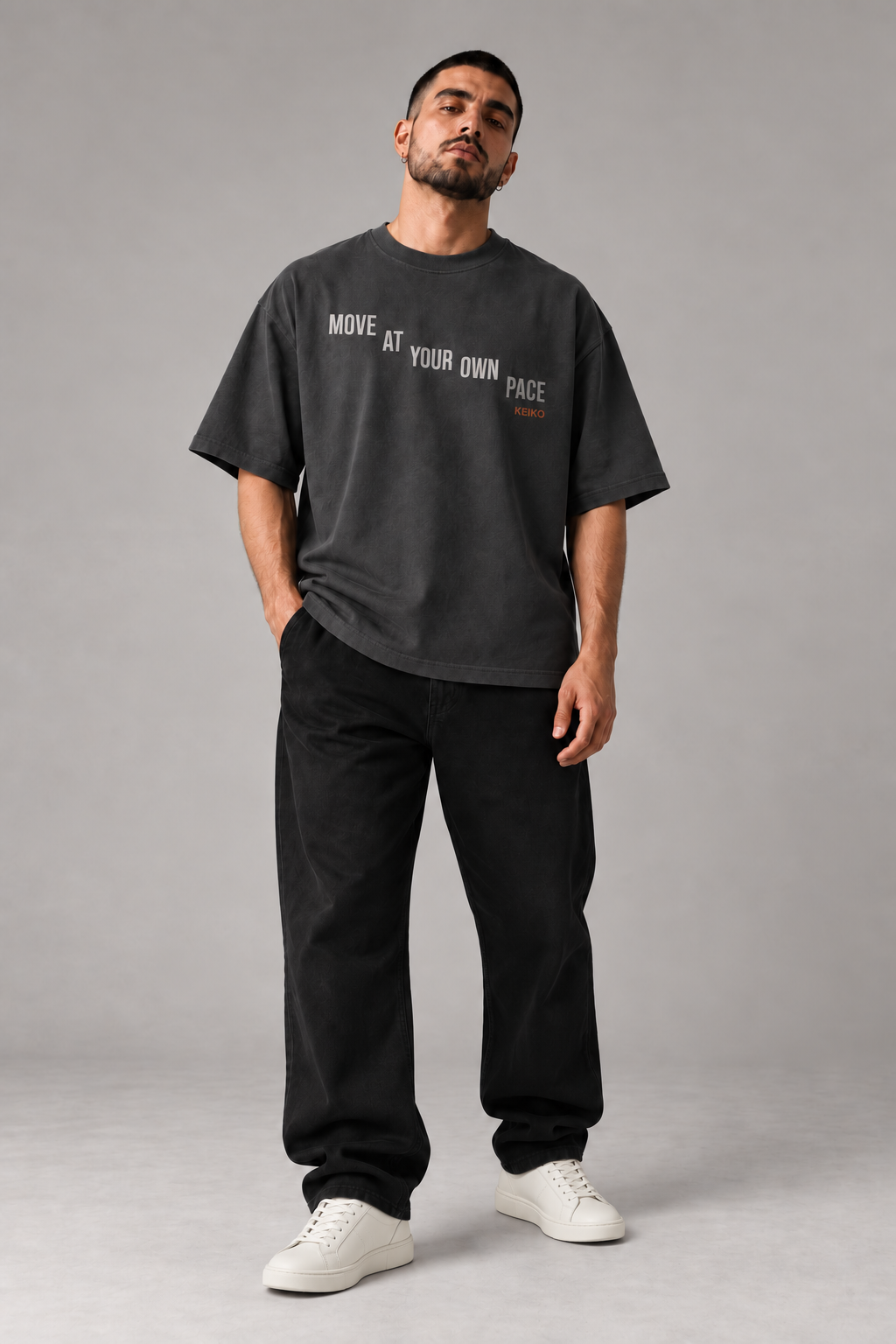 Measured Motion Slate Grey Premium Oversized T-Shirt