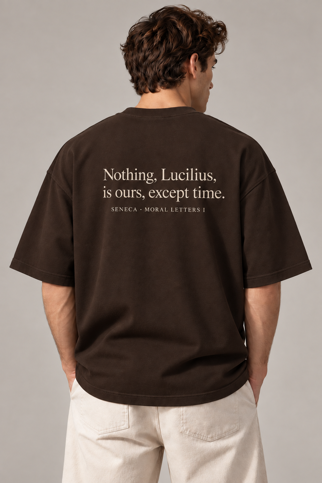 Only Time Espresso Premium Oversized T-Shirt