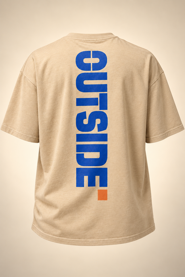 Outside Sand Premium Oversized T-Shirt — detail