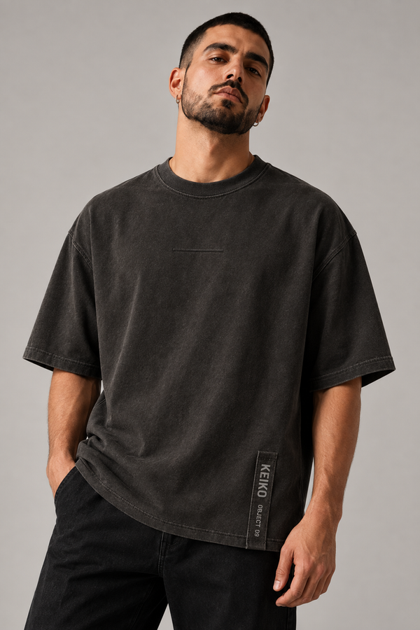 Outside The Label Charcoal Premium Oversized T-Shirt — front