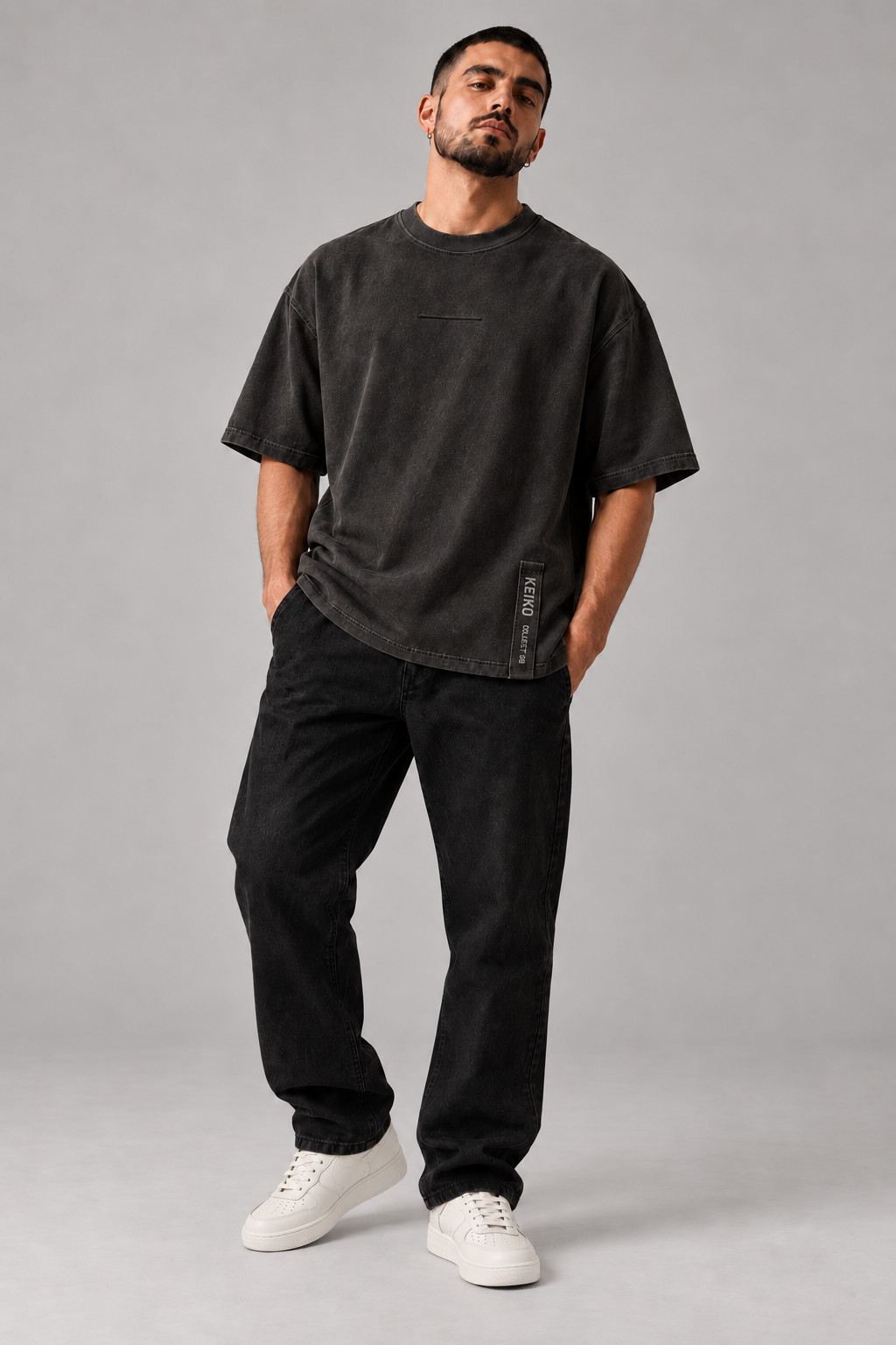 Outside The Label Charcoal Premium Oversized T-Shirt