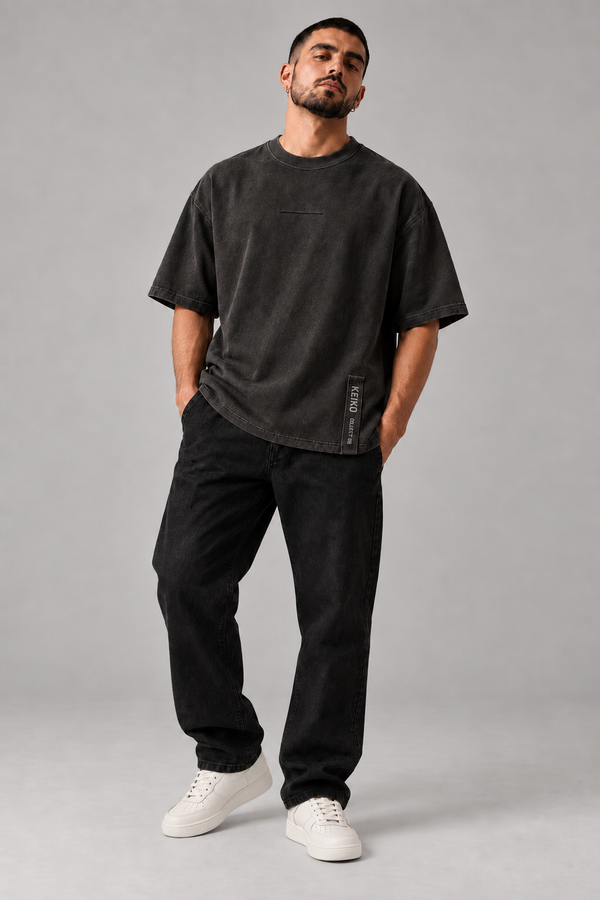 Outside The Label Charcoal Premium Oversized T-Shirt — styled fit