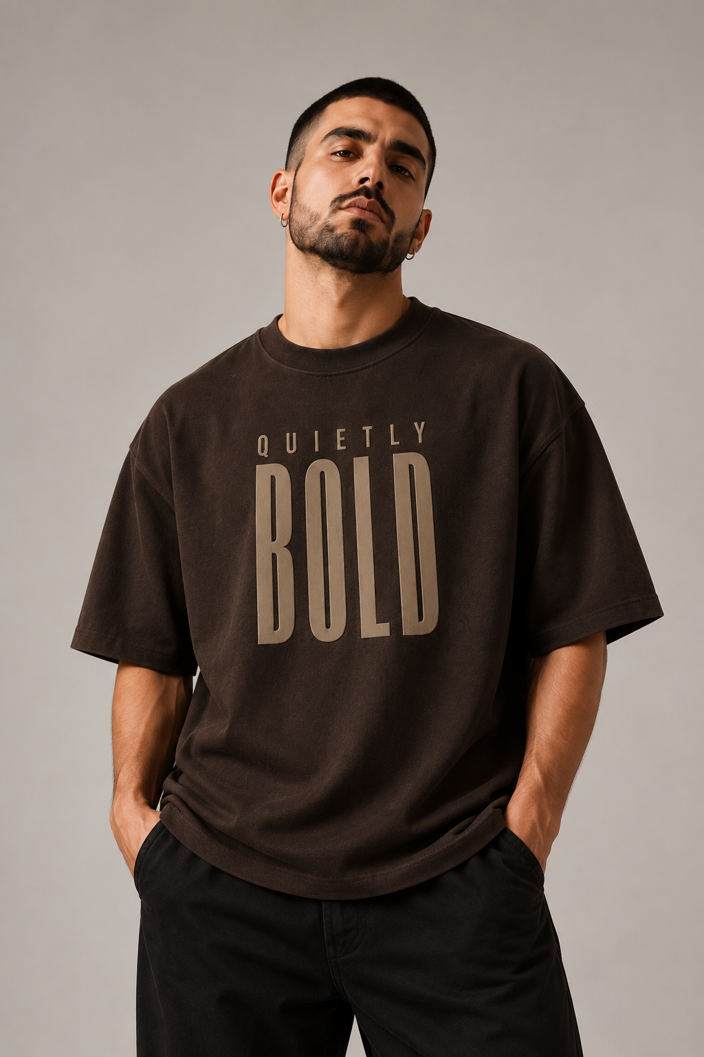 Quietly Bold Espresso Premium Oversized T-Shirt