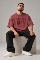 Rarely In A Rush Smoked Rose Premium Oversized T-Shirt 4