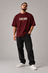Slow Burn Oxblood Premium Oversized T-Shirt 4