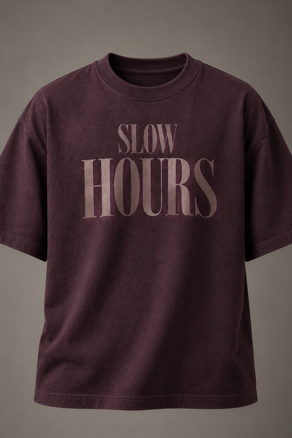 Slow Hours Deep Plum Premium Oversized T-Shirt