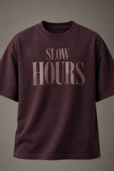 Slow Hours Deep Plum Premium Oversized T-Shirt 3