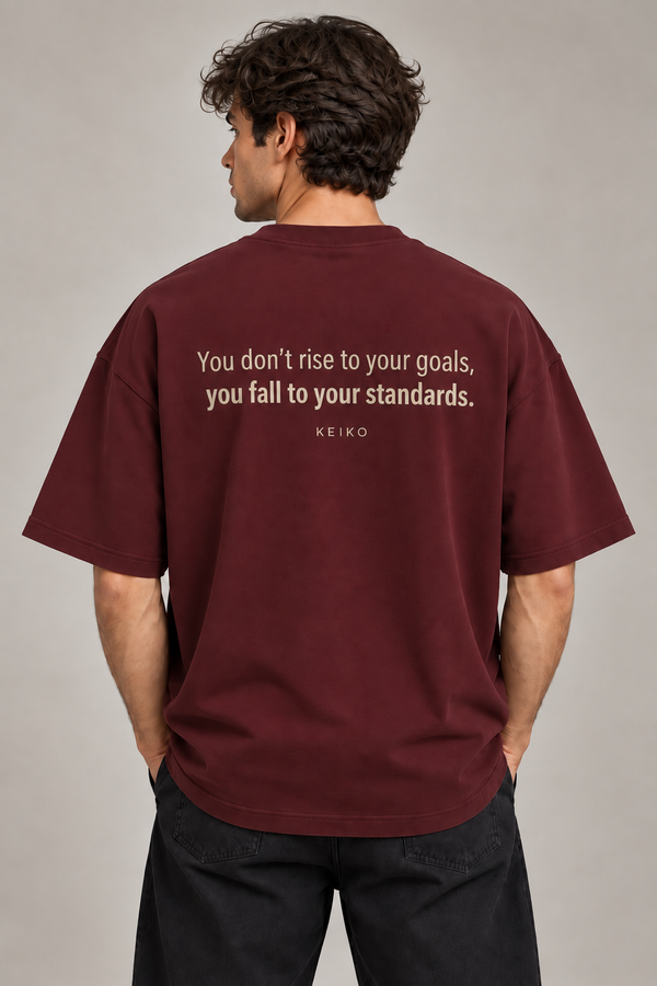 Standards Oxblood Premium Oversized T-Shirt — back