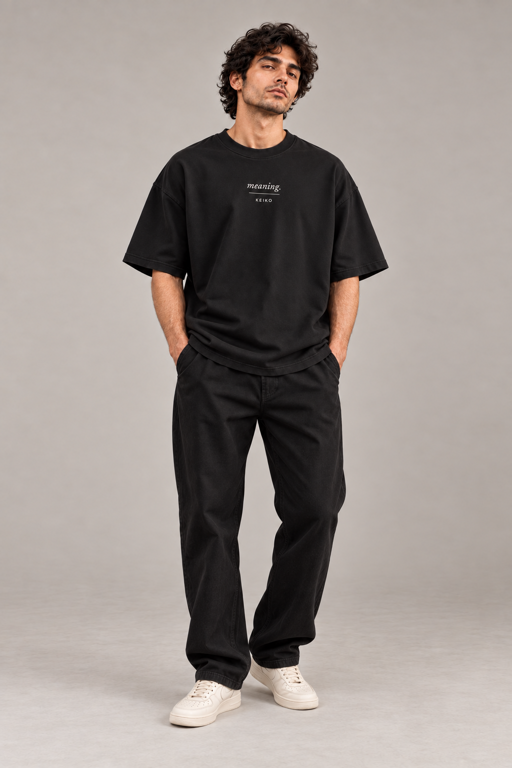 The Meaning Changes Charcoal Premium Oversized T-Shirt