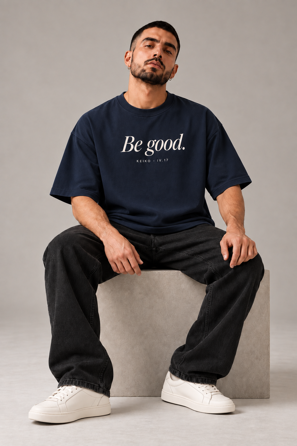 The Witness Ink Navy Premium Oversized T-Shirt