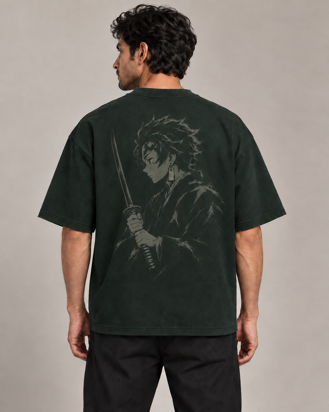 Total Concentration Forest Green Premium Oversized T-Shirt
