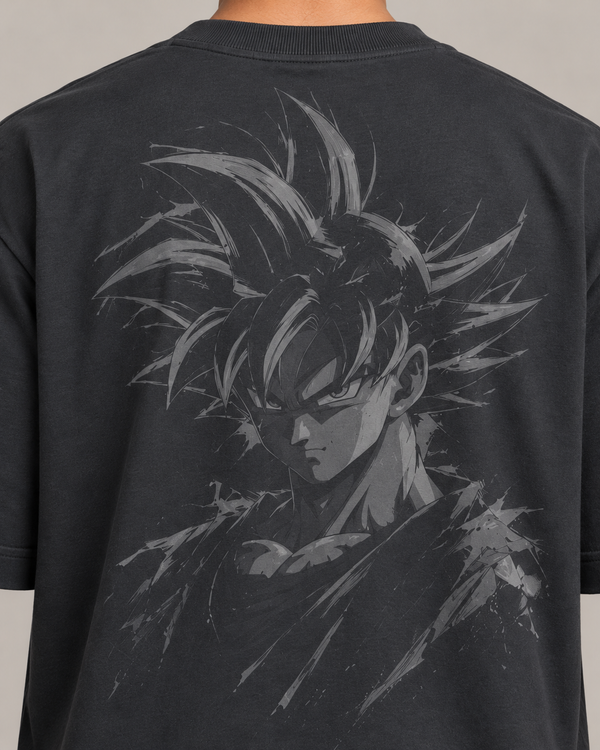 Ultra Instinct Slate Grey Premium Oversized T-Shirt — detail
