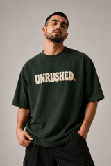 Unrushed Forest Green Premium Oversized T-Shirt 1