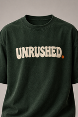 Unrushed Forest Green Premium Oversized T-Shirt 3