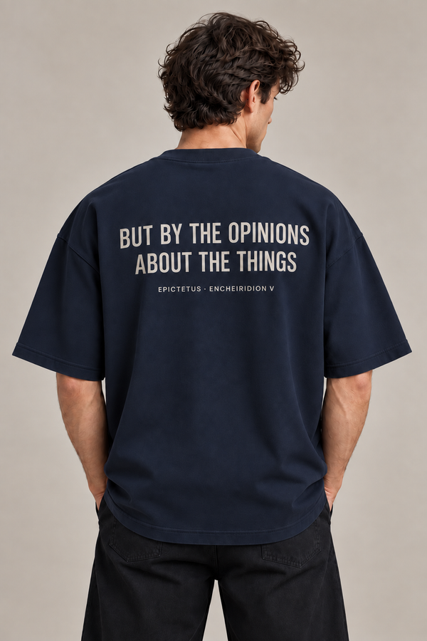 What Happens Ink Navy Premium Oversized T-Shirt — back