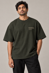 Worthy Dark Olive Premium Oversized T-Shirt 1