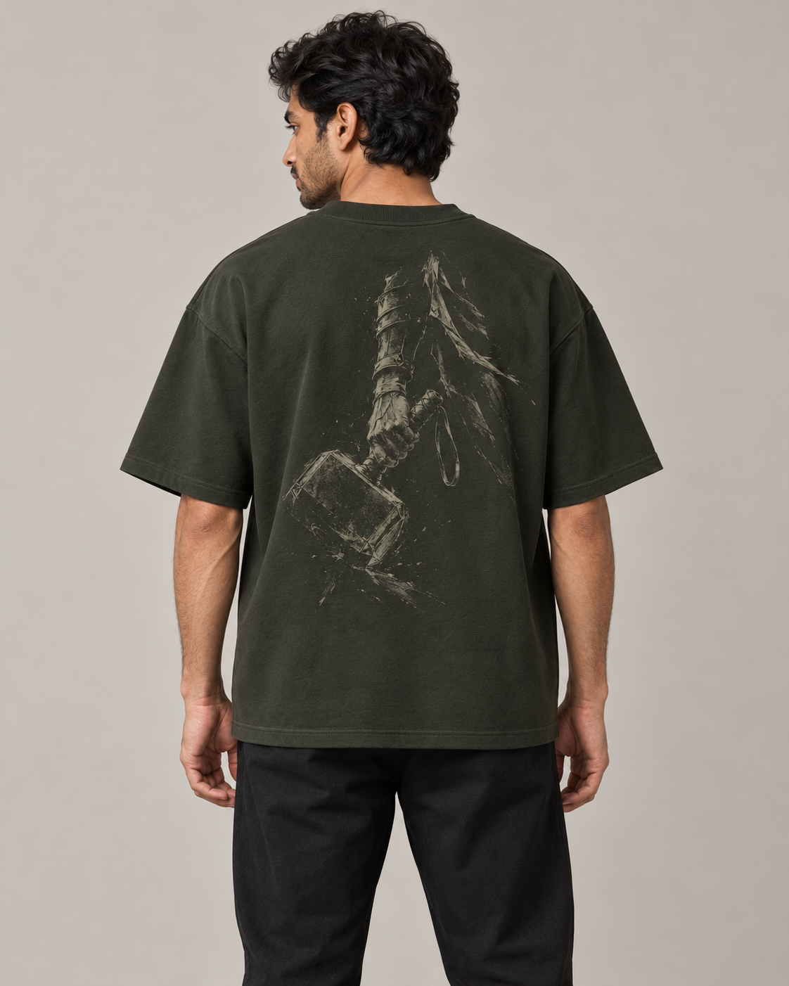 Worthy Dark Olive Premium Oversized T-Shirt