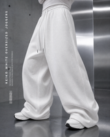 WHITE BAGGY JOGGERS - RELAXED 1
