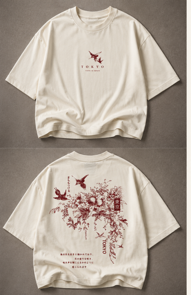 Tokyo Flora Premium Oversized Tee